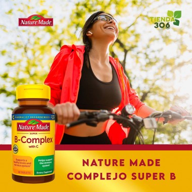 Nature Made Super B-Complex con Vitamina C Apoyo Inmune 60 Tabletas V3463 Nature Made