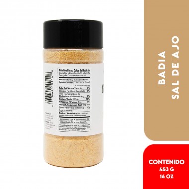 Badia Sal de Ajo - Garlic Salt 453.6g (16 oz) D1298 BADIA