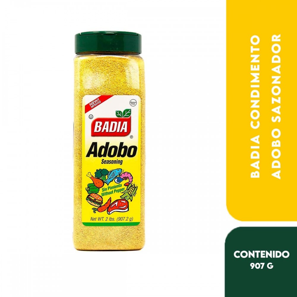 Badia Condimento Adobo Sazonador Sin Pimienta - Adobo Seasoning Without Pepper 2 Lbs (907.2g) D1115 BADIA