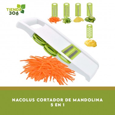 Nacolus Cortador de Mandolina 5 en 1, Ideal para Cortar Verduras en Rodajas Papas y Plátanos H1005 Nacolus