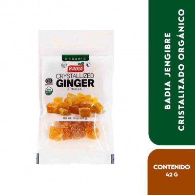 Badia Jengibre Cristalizado Organico - Organic Ginger, Crystallized 42.5 G (1.5 oz.) D1320 BADIA