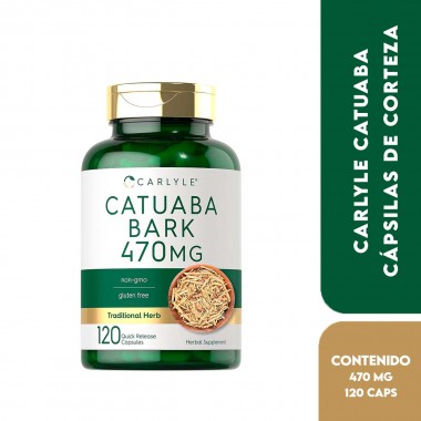 CARLYLE Corteza de Catuaba 470 mg Suplemento Herbal 120 Capsulas V3457 CARLYLE