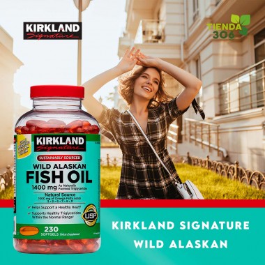 Kirkland Aceite de pescado Wild Alaskan - Wild Alaskan Fish Oil 1400 mg 230 Cápsulas Blandas V3454