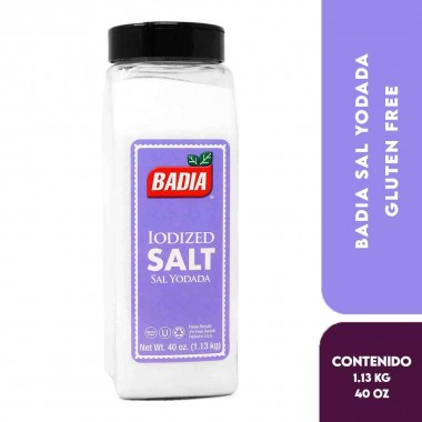 Badia Sal Yodada – Iodized Sal Gluten Free 1.13 kg (40 oz.) D1332 BADIA