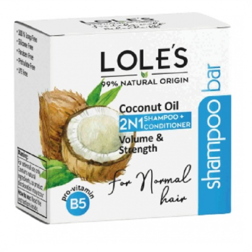 Lole's Shampoo y Condicionador en Barra Aceite de Coco 2 en 1 Unisex 100 gramos C1270 Lole's