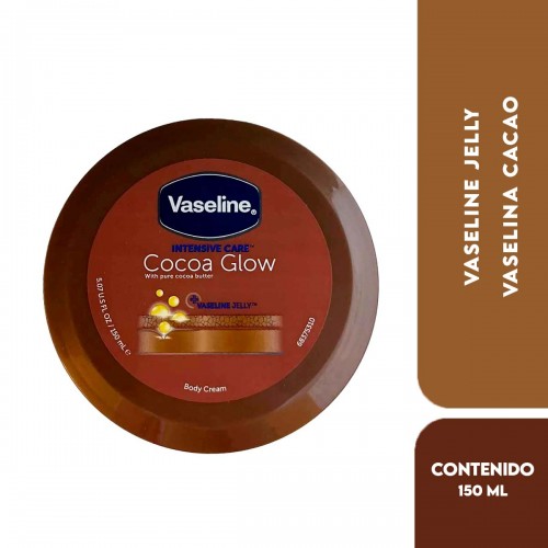 Vaseline Jelly Vaselina Cacao Glow Crema Corporal de Cuidado Intensivo 150ml e (5.07 fl oz) C1266 Vaseline