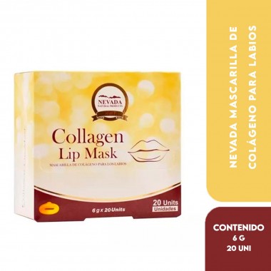 Nevada Mascarilla de Colágeno para Labios – Collagen Lip Mask, 6g x 20 Unidades en Caja C1267 Nevada Natural Products
