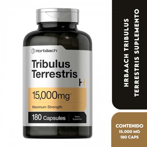 Horbaach Tribulus Terrestris Suplemento para Hombre 15,000 mg 180 Cápsulas V3398 Horbaach