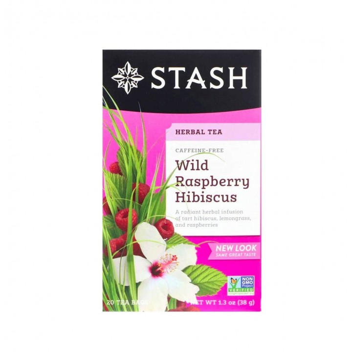 Te STASH Herbal Tea Caffeine Free Wild Raspberry Hibiscus 20 Bolsitas 38 g T2046 STASH