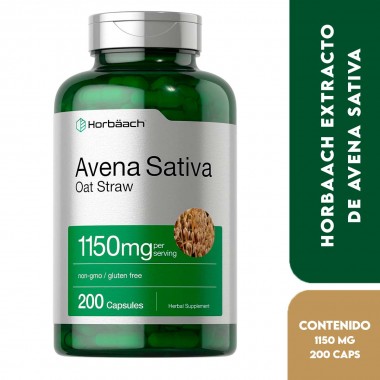 Horbaach Extracto de Avena Sativa 1150 mg 200 Capsulas V3485 Horbaach