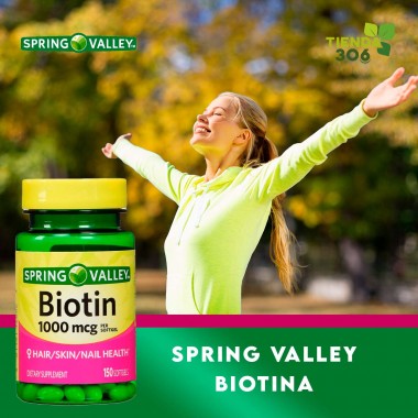 Spring Valley Biotina 1,000 mcg 150 Cápsulas Blandas V3119 SPRING VALLEY