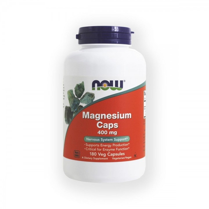 Now Magnesio - Magnesium 400 mg 180 Cápsulas Vegetariana V3152 Now Nutrition for Optimal Wellness