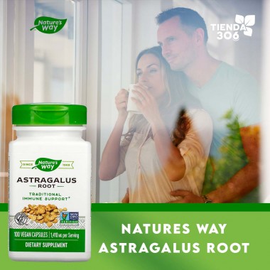 Nature's Way Astragalus Root Soporte Inmune 1.410 mg Por Servicio 100 Cápsulas Veganas V3245 Nature's Way