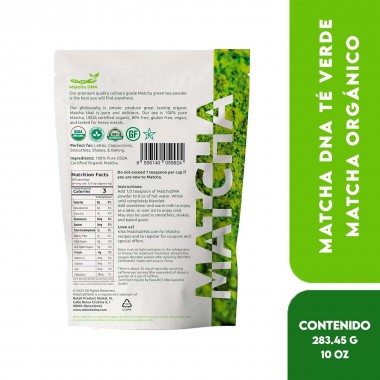 Matcha DNA Té Verde Matcha Orgánico USDA Organic en Polvo 10 oz. (283.45 g) T2058 Matcha DNA