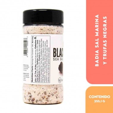 Badia Sal Marina y Trufas Negras - Black Truffle Sea Salt, 255.1 g (9 oz.) D1330 BADIA