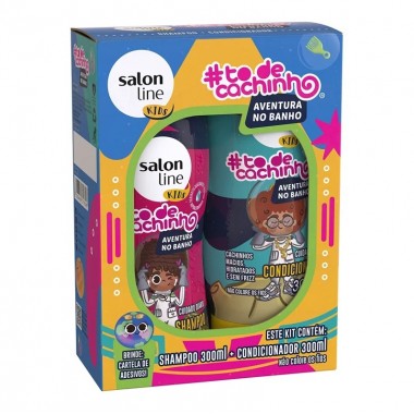 Salon Line Kit Shampoo + Acondicionador Cuidado Diario - todecachinho Kids - Niños 300 ml C1285 Salon line