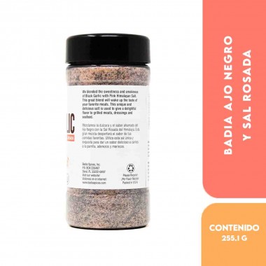 Badia Ajo Negro y Sal Rosada - Black Garlic Pink Salt 255.1 g (9 oz.) D1329 BADIA
