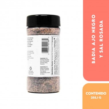 Badia Ajo Negro y Sal Rosada - Black Garlic Pink Salt 255.1 g (9 oz.) D1329 BADIA