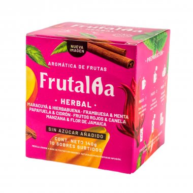 Frutalia Aromática Frutal / Herbal Liquida Sin Azucar (Stevia) - Caja Sabores Surtidos X 10 Sobres - 140g T2152 Frutalia