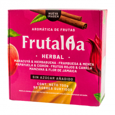 Frutalia Aromática Frutal / Herbal Liquida Sin Azucar (Stevia) - Caja Sabores Surtidos X 50 Sobres - 700 g T2154 Frutalia