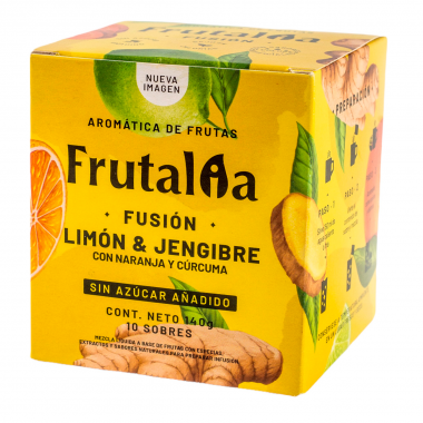 Frutalia Aromática Fusión Liquida Limón - Jengibre Sin Azúcar (Stevia) - Caja Sabores Surtidos X 10 Sobres - 140g. T2155 Frut...