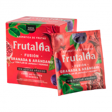 Frutalia Aromática Fusión Frutal - Granada - Arándano Sin Azúcar (Stevia) - Caja X 10 Sobres 140g T2158 Frutalia