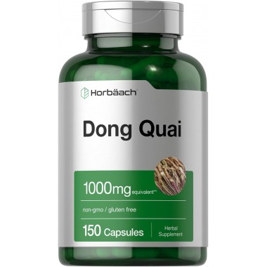 Horbaach Dong Quai Suplemento Herbal Sin GMO Libre de Gluten 1000 mg, 150 Cápsulas V3497 Horbaach