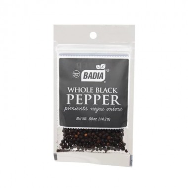 Badia Pimienta Negra Entera - Whole Black Pepper 14.2 g (0.5 o.z) D1349 BADIA