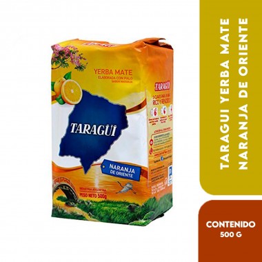TARAGUI Yerba Mate Naranja de Oriente Elaborado con Palo Sabor a Naranja 500 g T2106 Taragüi