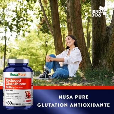 Nusa Pure Glutation 500 mg Antioxidante 180 Cápsulas V3100 Nusa Pure