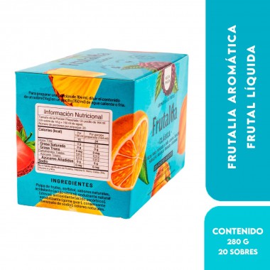 Frutalia Aromática Frutal Líquida Clásica sin Azúcar Stevia Caja Sabores Surtidos 20 Sobres, 280 g T2149 Frutalia