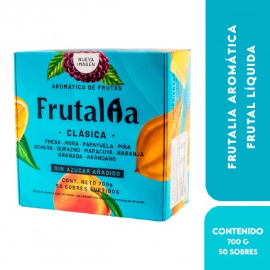 Frutalia Aromática Frutal Liquida Clásica sin Azúcar Stevia Sabores Surtidos 50 Sobres, 700 g T2150 Frutalia