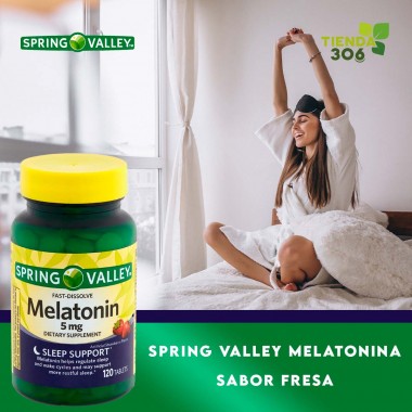 Spring Valley Melatonina 5 Mg Sabor a Fresa 120 Tabletas V3338 SPRING VALLEY