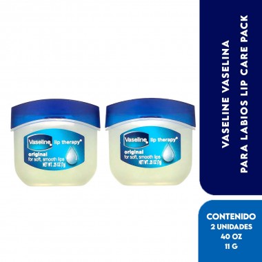 Vaseline Vaselina Para Labios Lip Therapy de Vaseline Original Made in the Usa 0.40 Oz (11g) Pack X 2- Und 0.20 Oz (5.5g) C13...