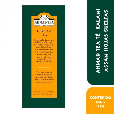 Ahmad Tea Té Negro Ceilán Premium Hojas Sueltas – Black Tea, Ceylon Loose Leaf 454 g (16 oz) T2113 Ahmad Tea