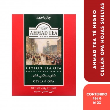 Ahmad Tea Té Negro Ceilán Opa Hojas Sueltas - Black Tea Ceylon Opa Loose Leaf 454 g (16 oz) T2165 Ahmad Tea