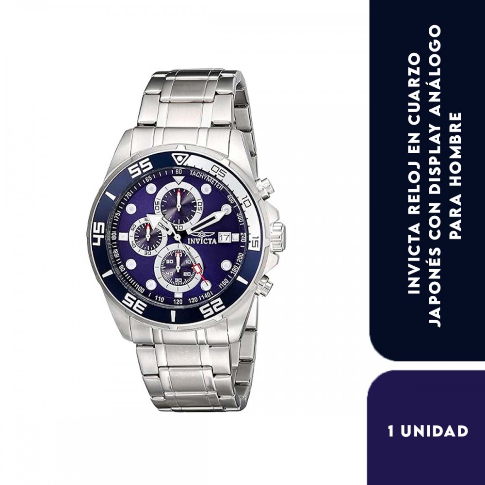 Invicta Reloj en Cuarzo Japonés con Display Análogo para Hombre - Modelo 17013 - Silver Watch H1017 Invicta