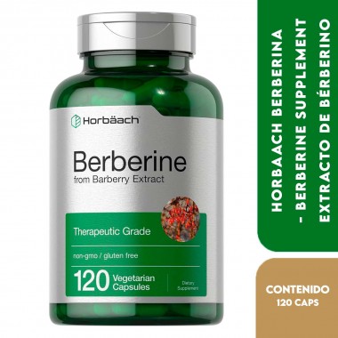 Horbaach Berberina - Berberine Supplement Extracto De Bérberino Sin-Gmo Libre de Gluten 120 Cápsulas V3505 Now Nutrition for ...