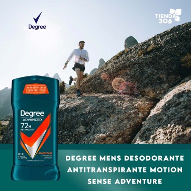 Degree Mens Desodorante Antitranspirante Motion Sense ADVENTURE Protección 72H en Seco 2.7 Onzas (76g) C1008 Degree