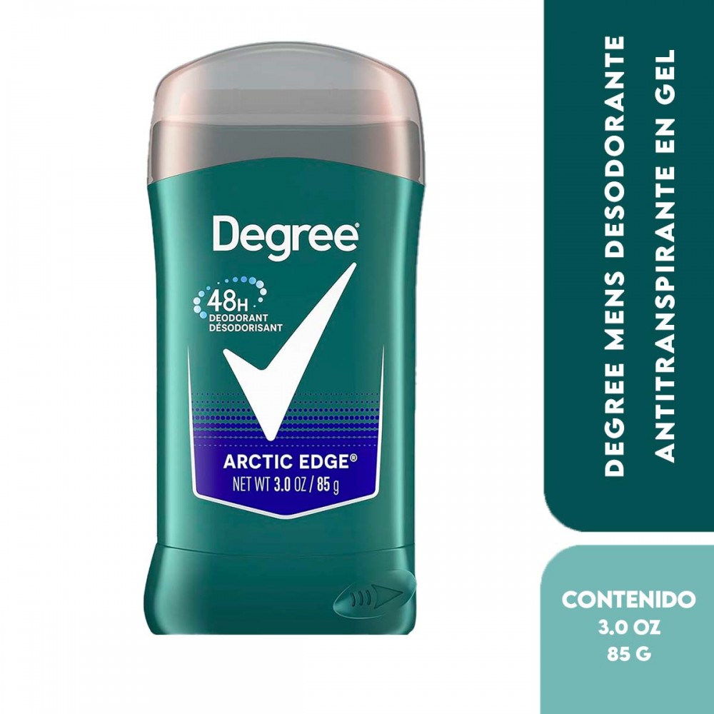 Degree Mens Desodorante Antitranspirante en Gel ARCTIC EDGE Protección 48H 3 oz (85g) C1016 Degree
