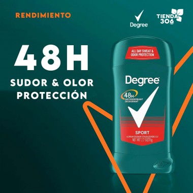 Degree Mens Desodorante SPORT 48 Horas de Protección 2.7 oz (76 g) C1148 Degree
