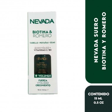 Nevada Suero Biotina y Romero Cejas y Pestañas 15ml (0.5 oz) C1222 Nevada Natural Products