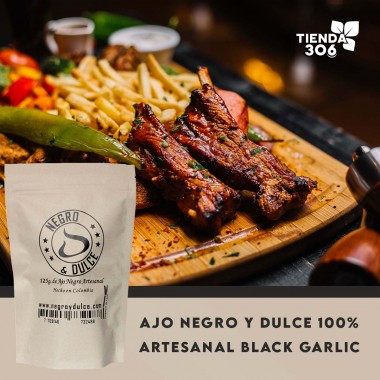Ajo Negro y Dulce 100% Artesanal Black Garlic 125 g D1145 Negro y Dulce