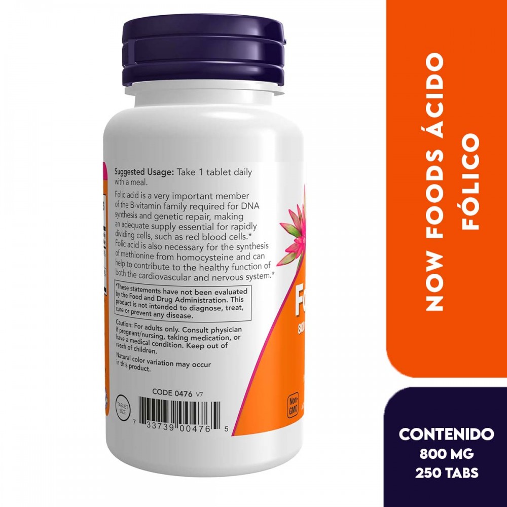  Ácido fólico 1 mg (180 tabletas) Marca: Natural Factors : Salud  y Hogar