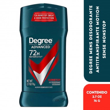 Degree Mens Desodorante Antitranspirante Motion Sense NONSTOP Protección 72 H - 2.7 Onzas (76 g) C1311 Degree