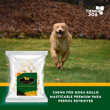 Chews for Dogs Rollo Masticable Premium para Perros Retriever de 7 a 8 Pulgadas Extra Grueso (Paquete de 20 Uds) 2 Libras H10...