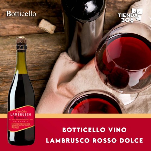 Botticello Vino Lambrusco Rosso Dolce Frizzante Dell 'Emilia - Indicazione Geografica Tipica Italy 750 ml L1012 Botticello