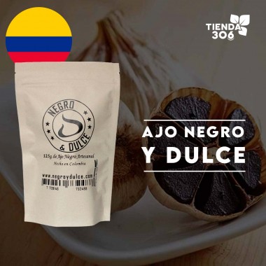 Ajo Negro y Dulce 100% Artesanal Black Garlic 125 g D1145 Negro y Dulce