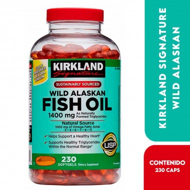 Kirkland Aceite de Pescado Wild Alaskan - Wild Alaskan Fish Oil 1400 mg 230 Cápsulas Blandas V3454 Kirkland Signature