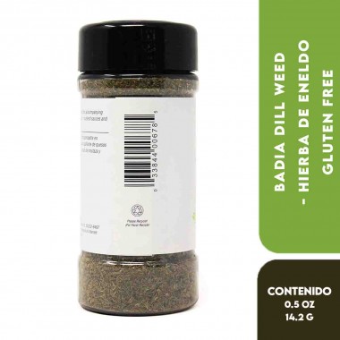 Badia Dill Weed - Hierba de Eneldo Gluten Free 0.5 oz (14.2 g) D1364 BADIA